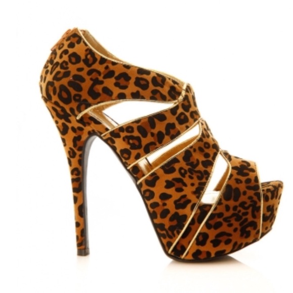 Liliana Feather Open Toe Platform Heel